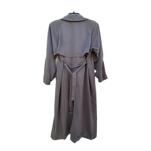 Vintage Linda Richards Full-Length Dark Taupe Trench Coat Sz M/L - Picture 13 of 13